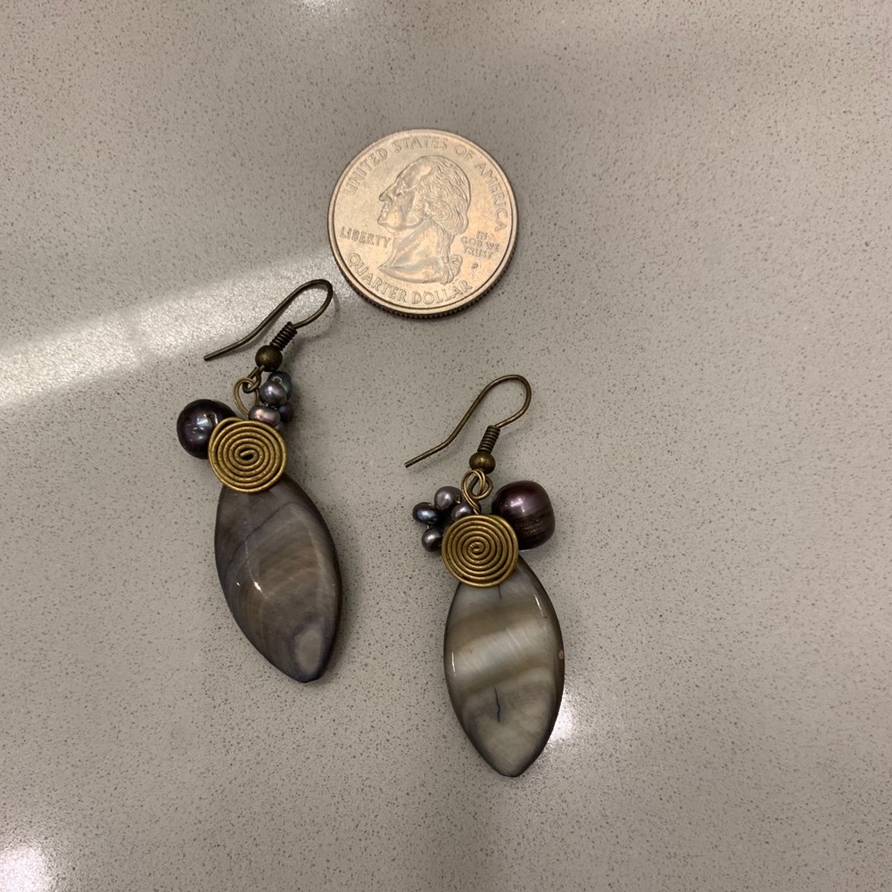 Earrings Drop Dangle Wrapped Wire Surfer